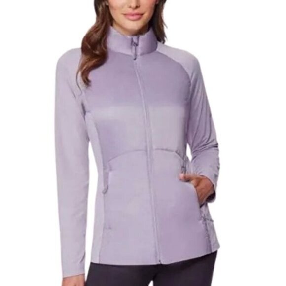 NWT 32 Degrees Cool Womens XX-Large Lavender Zip Up High Neck Mixed Media Jacket - Picture 1 of 7